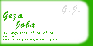 geza joba business card